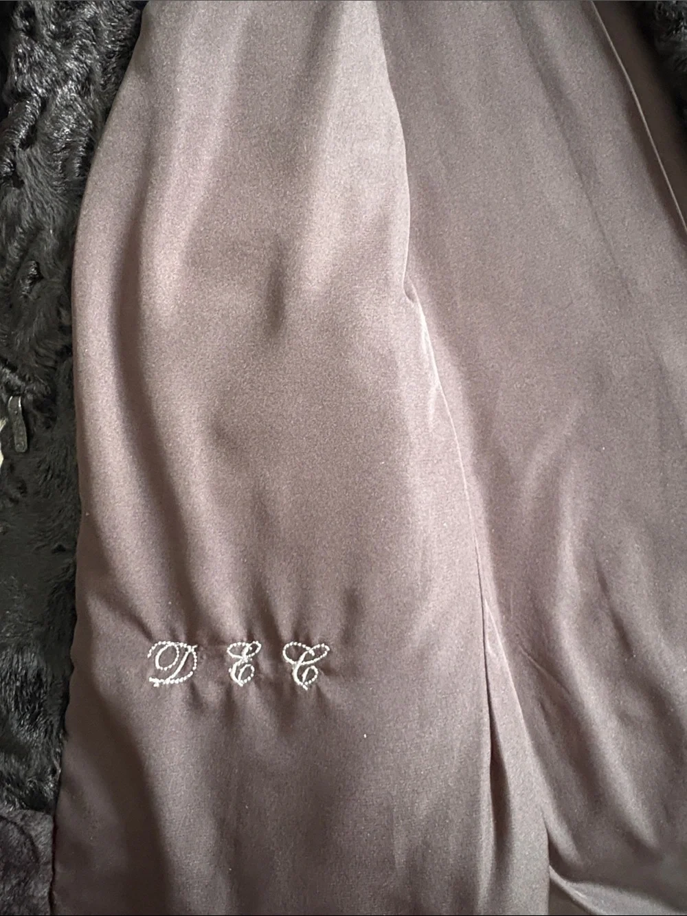 Black Persian Lamb Dress Coat trimmed in Black Mink